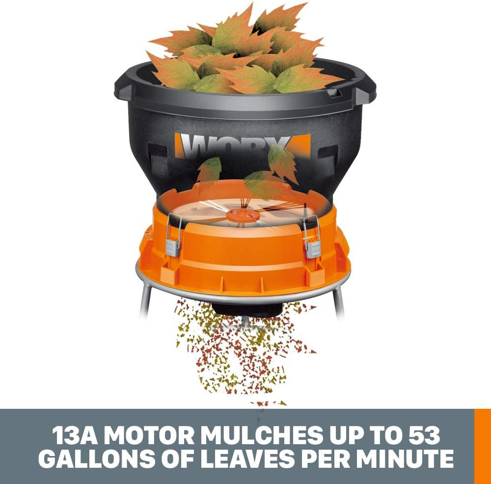13 AMP ELECTRIC LEAF MULCHER- LEAF SHREDDER WITH HIGH COMPRESSION MULCHING