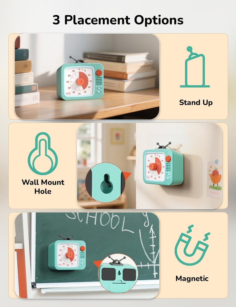 Visual Timer for Kids with Pause Function, 60Minute Countdown Timers for Clas...