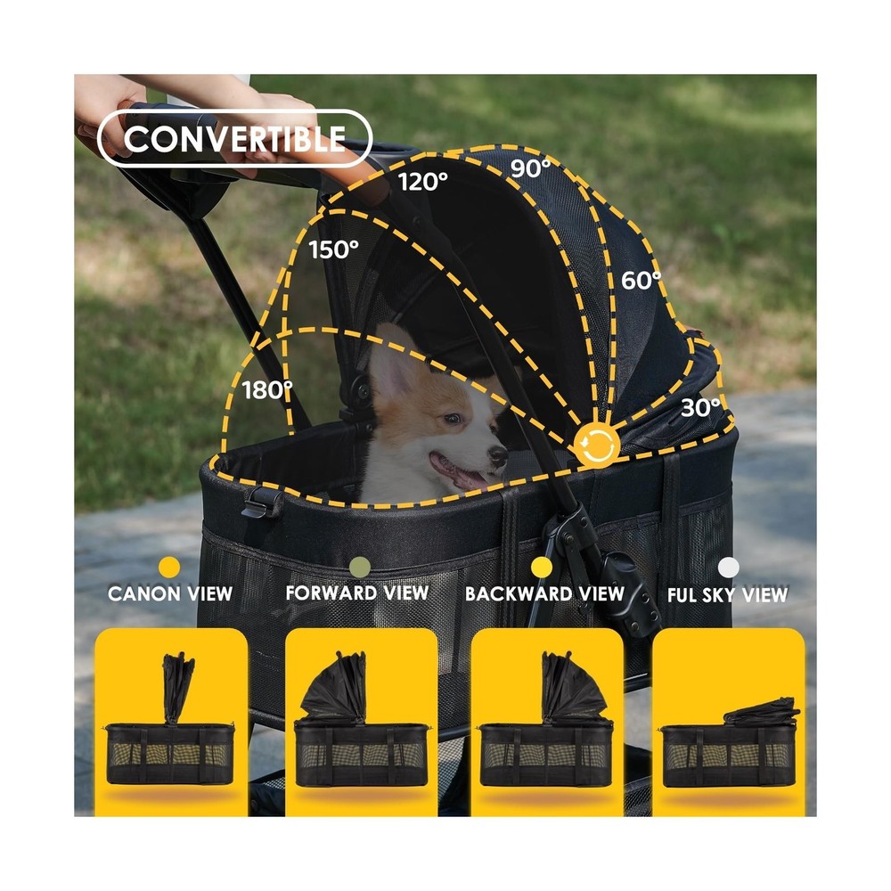 3 in 1 Pet Stroller with Removable Carrier, Folding Stroller for Small/Medium...