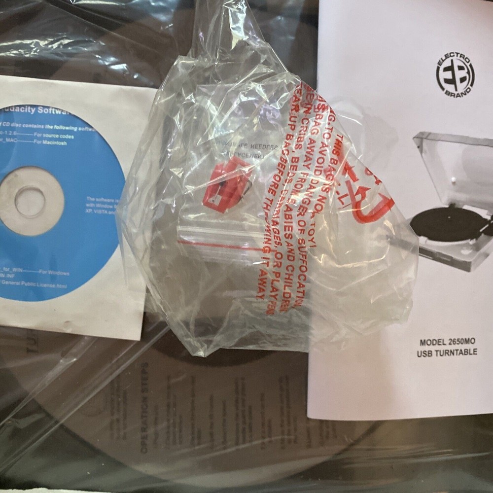 New Electro Brand USB Record Player Turntable Model 2650MO - Open Box