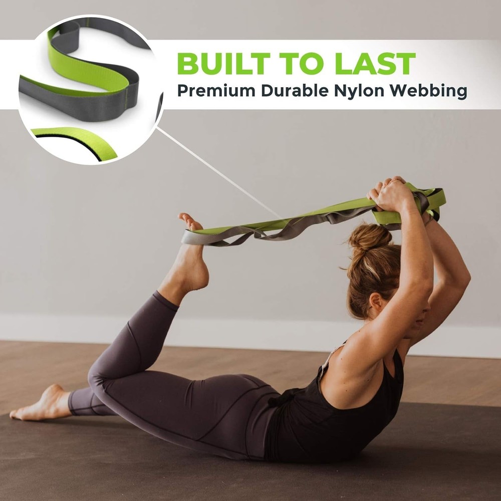 Stretching Strap for Physical Therapy, 12 Multi-Loop Stretch Strap 1.5" W x 8...