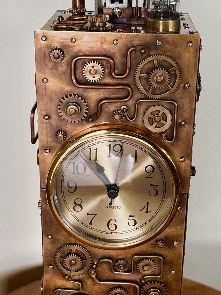 steampunk desk clock