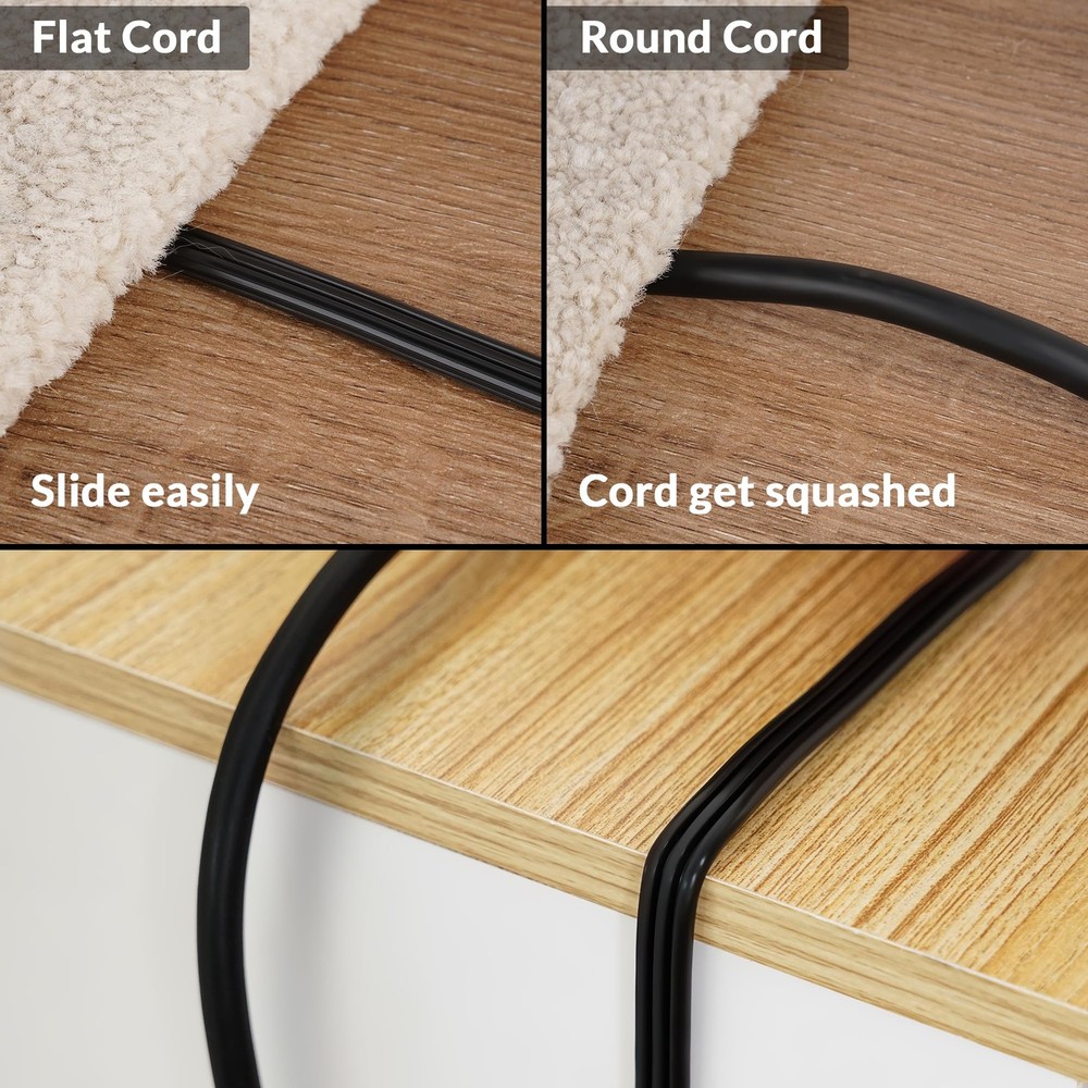 Elecan Flat Plug Extension Cord 4 Ft 2 Pack with Slim Space-Saving Plug Desig...