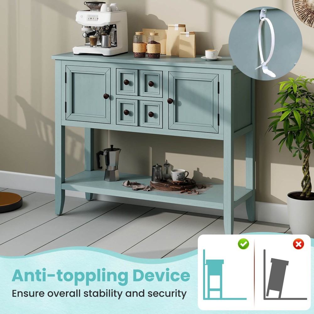 Buffet Sideboard Cabinet Entryway Console Table with 2 Doors and 2 Drawers