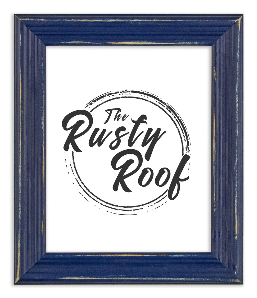 Distressed Lucy - Deep Blue Picture Frame - Solid Wood
