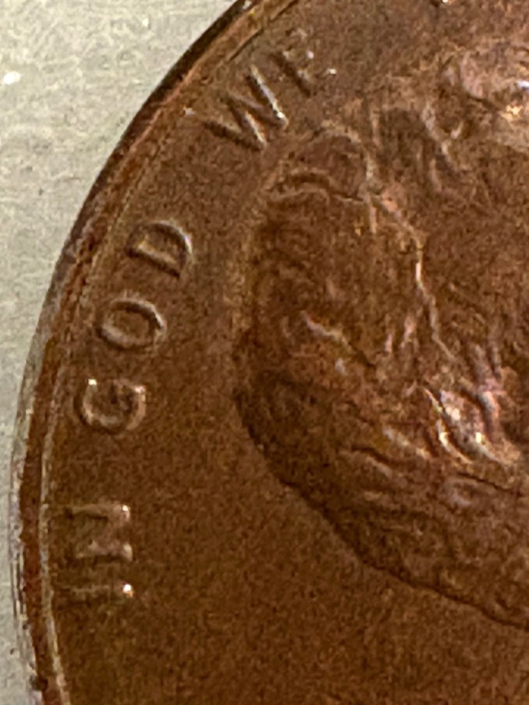 1990 no mint mark penny with multiple errors