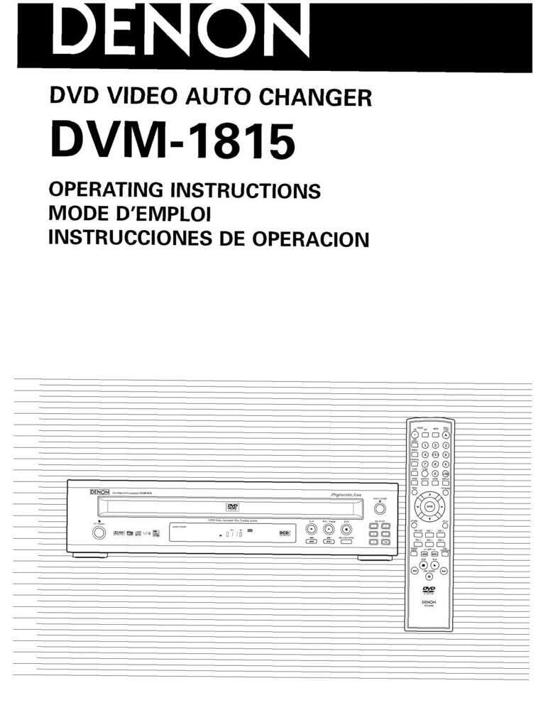 Denon DVM-1815 DVD Changer Owners Manual