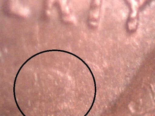 1971-D DIE CLASHED OBV LINCOLN ERROR CENT B637