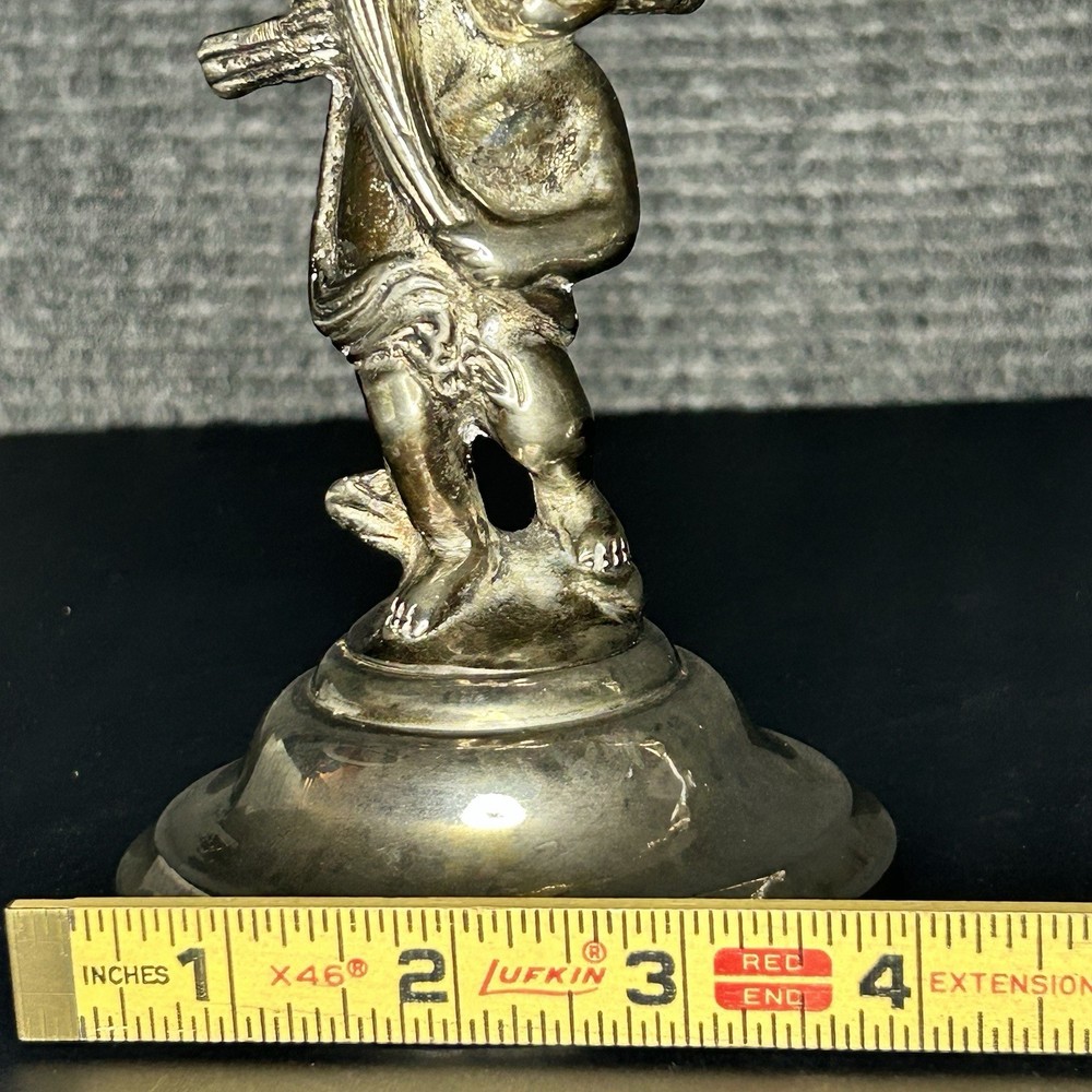 Vintage Silver Plated Cherub Candlestick Pair 8”