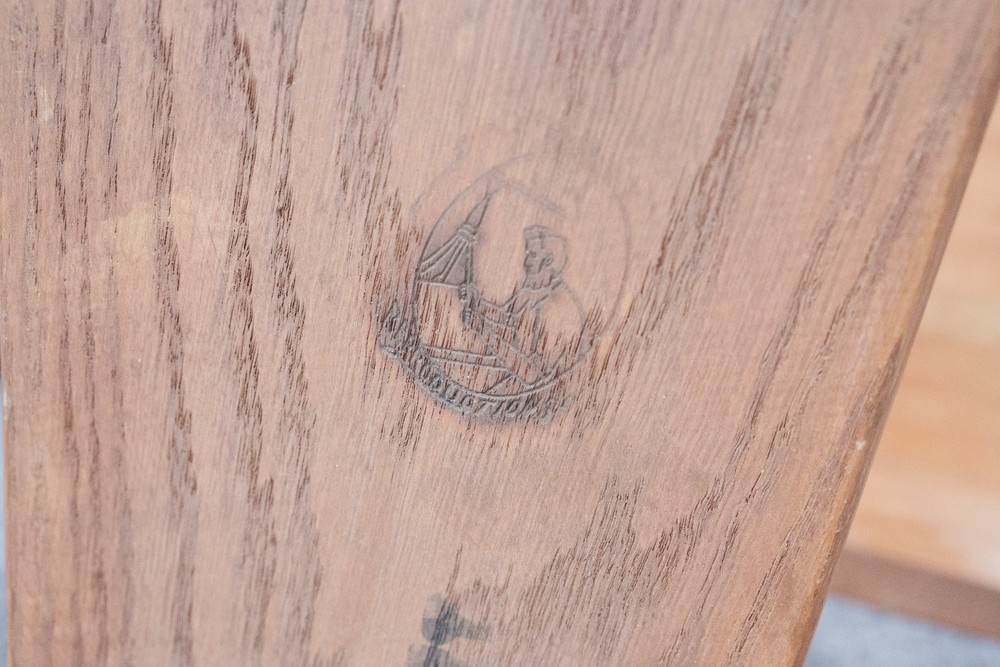 Mid Century Modern Oak Two Tier End Table