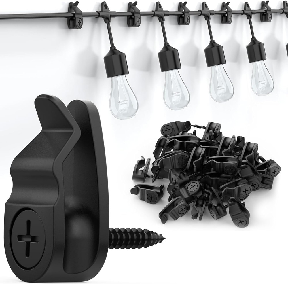 Outdoor String Lights Clips, Weatherproof Cable Hanr Hooks for Hanging