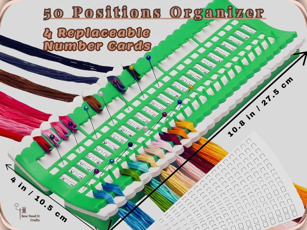 Embroidery Thread Organizer 30/50 Slots with Replaceable Number Cards