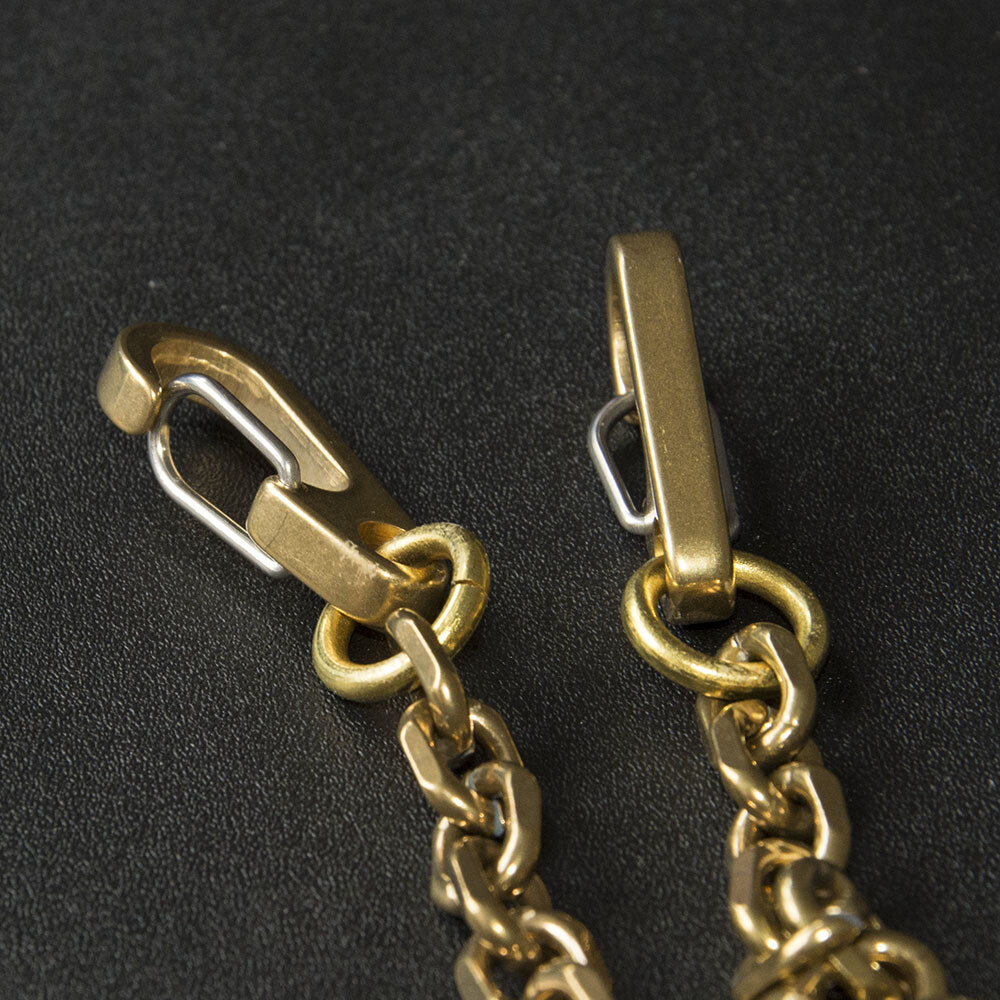 Solid Brass Fob Wallet Key chain with Snap Hook Carabiner