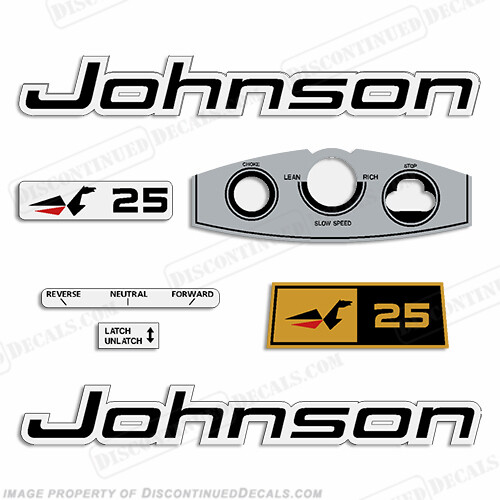 Fits Johnson 1969 25hp Decals