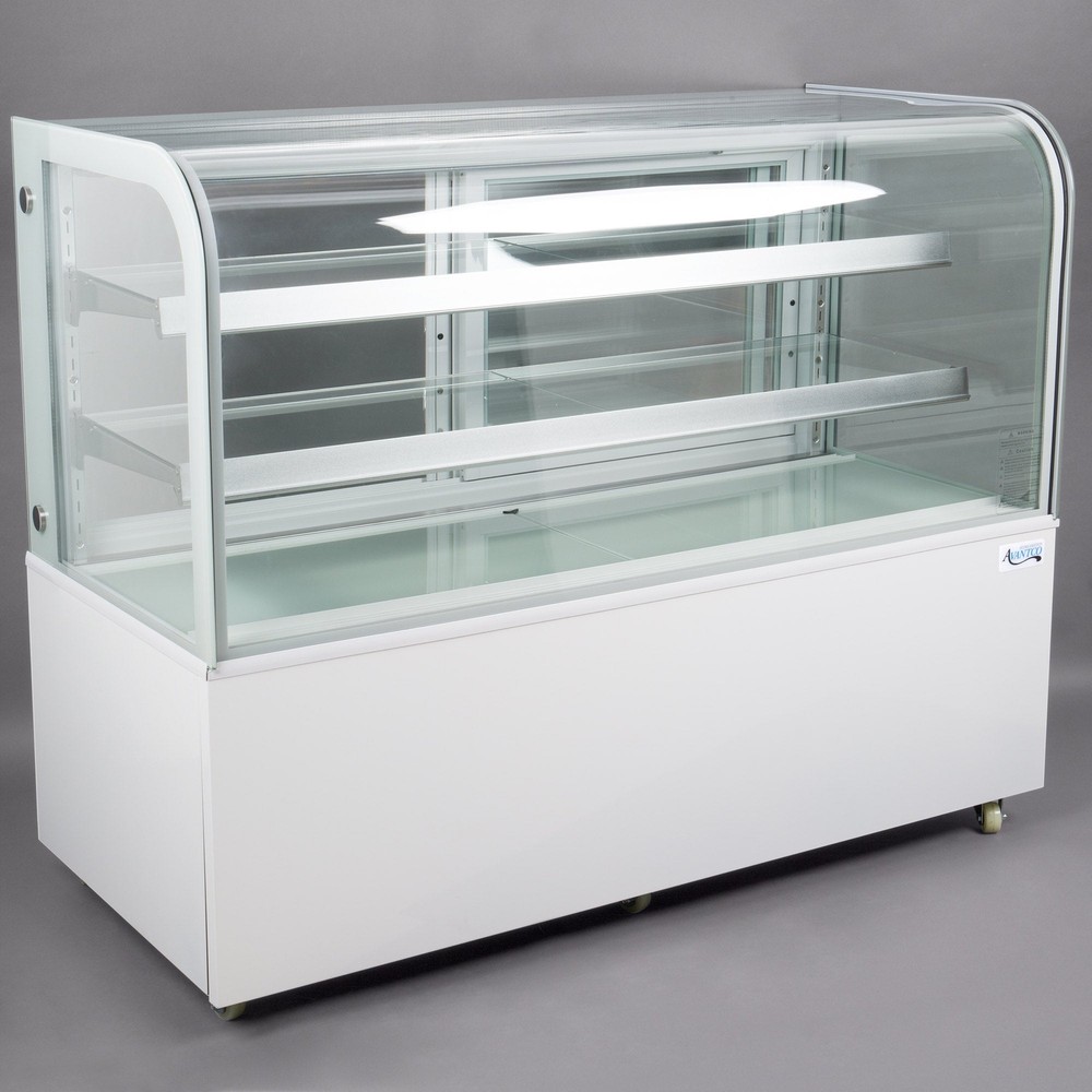60" Curved Glass White Refrigerated Bakery Display Case