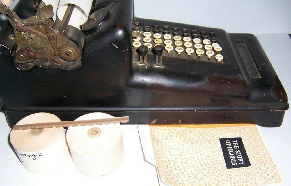 Antique Burroughs Hand Crank Adding Machine 3-860058