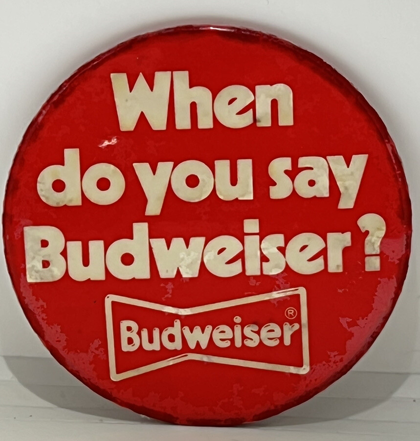 budweiser vintage button