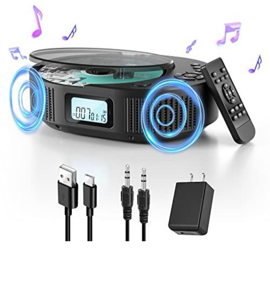 CD Player Portable, FELEMAN Upgraded 2 in 1 Portable CD Player & Bluetooth Speak