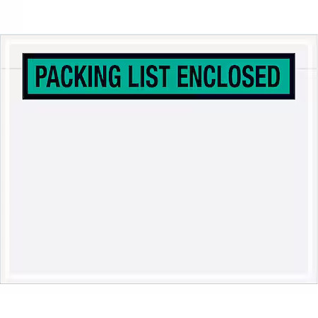 Packing List Envelopes, Green, Pk1000, Pl459