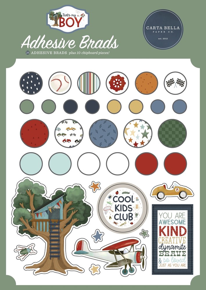 Carta Bella Decorative Brads-That's My Boy