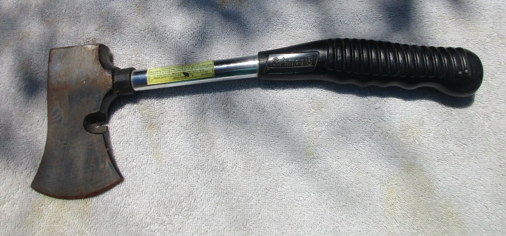 Vintage Coleman Camping Hatchet Chrome Handle with Black Grip Reference H4