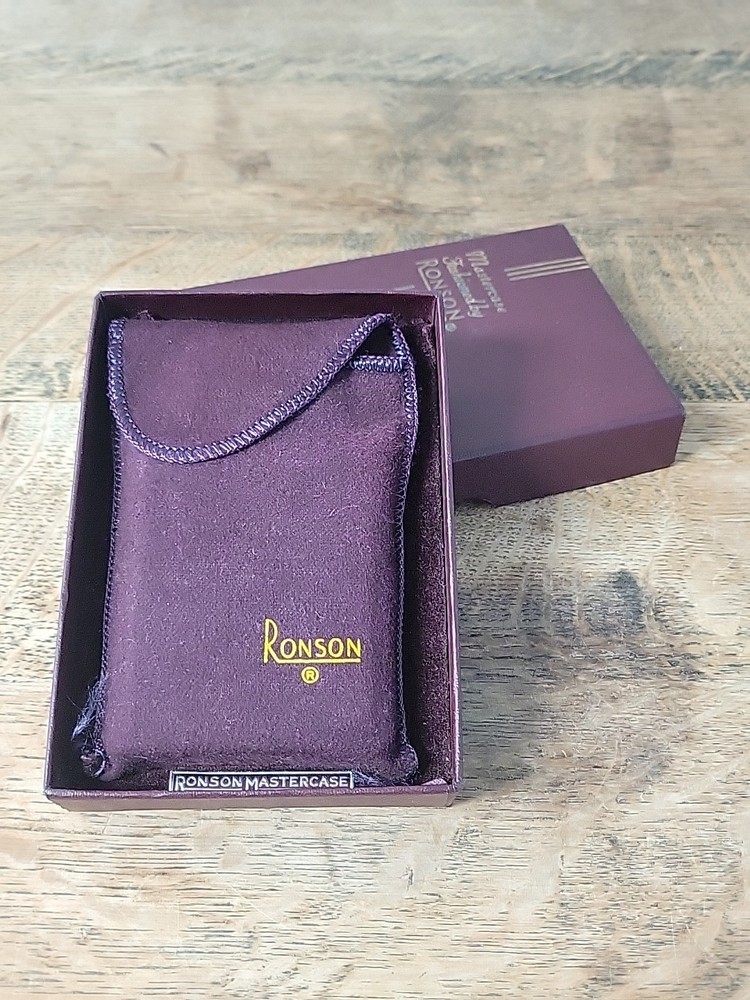 Vintage RONSON Mastercase Cigarette Lighter and Holder w/Original Box Untested.
