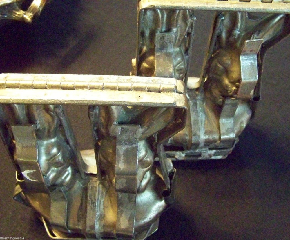 ExLARGE CHOCOLATE RABBIT CANDY MOLD EASTER BUNNY - TIN DOUBLE MODEL - BOOKENDS?