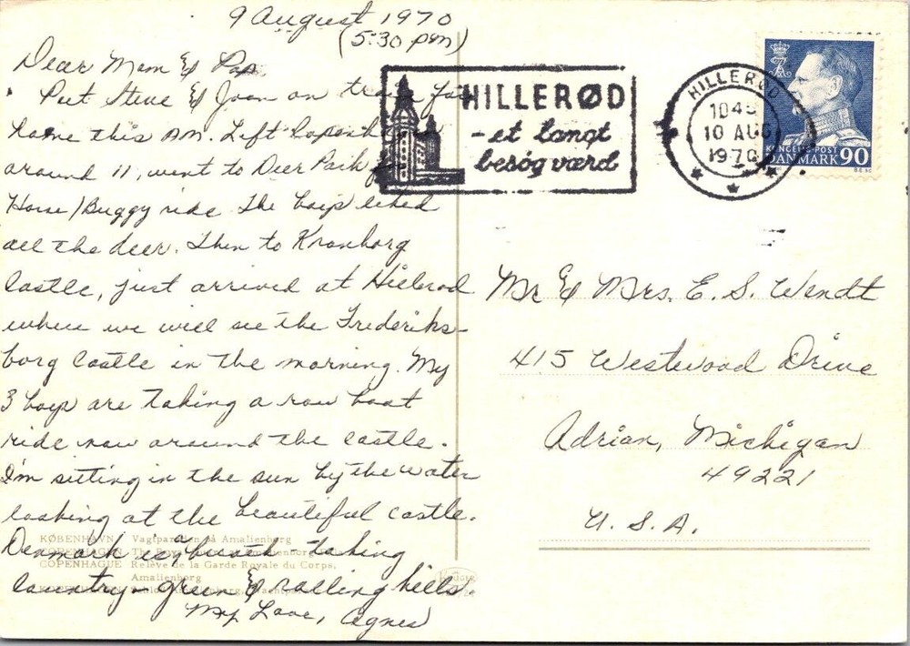 Denmark 1970 Hillerod Postcard - J16770