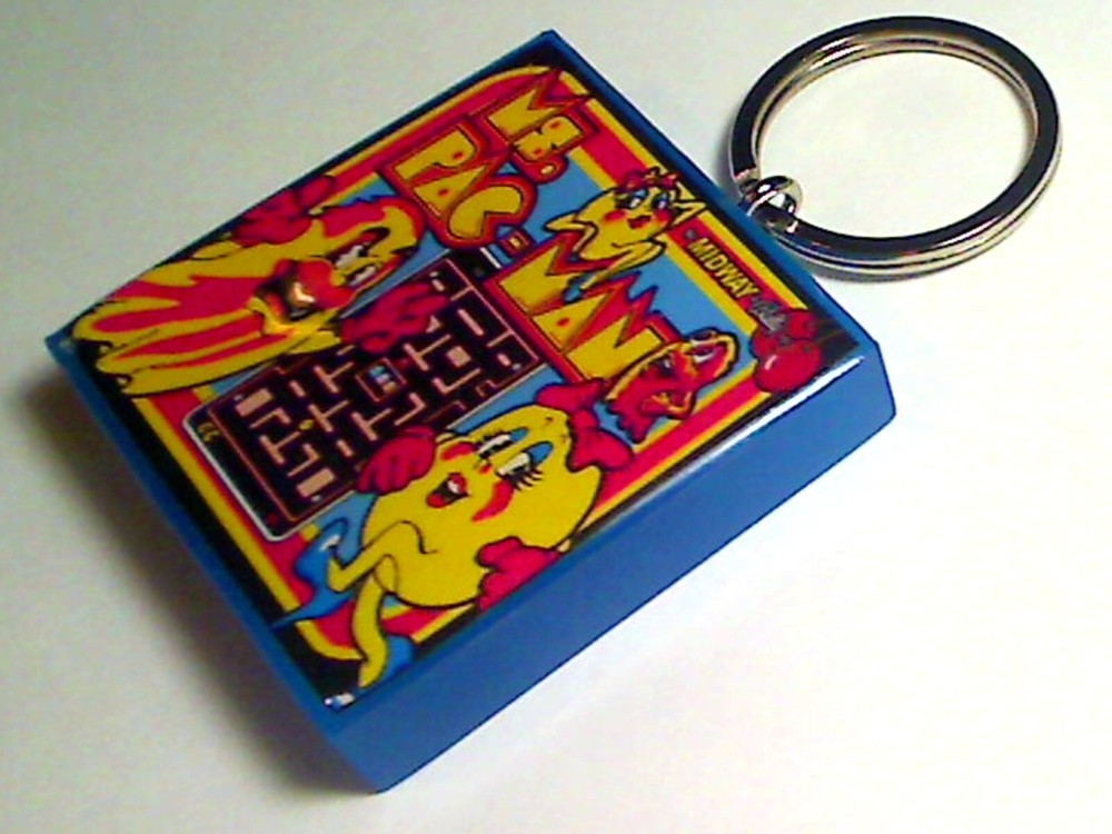 Ms. Pac-Man Arcade Coin Door accessory Keychain