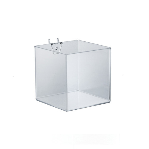 Azar Displays 5" Cube Bin for Pegboard or Slatwall, 4-Pack