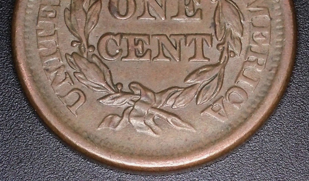 1851 Choice AU Large Cent Chocolate Brown