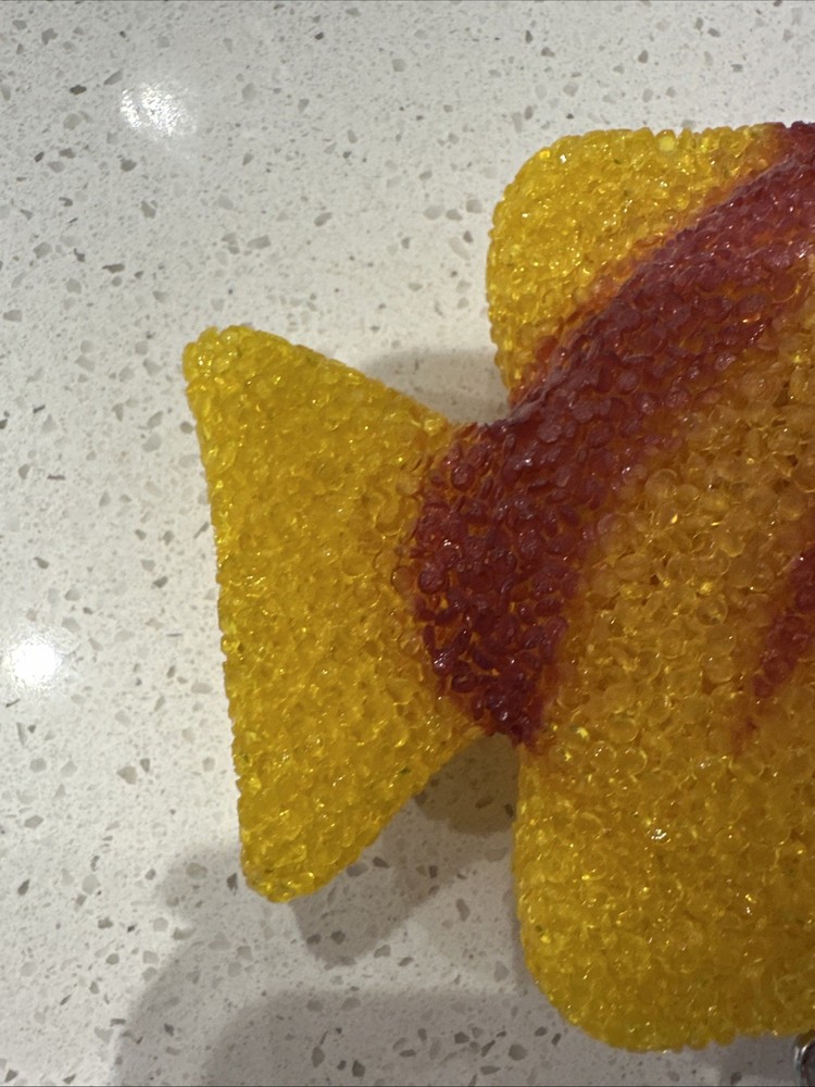 Vintage Fish Plastic Popcorn Lamp Night Light Red Yellow Fish