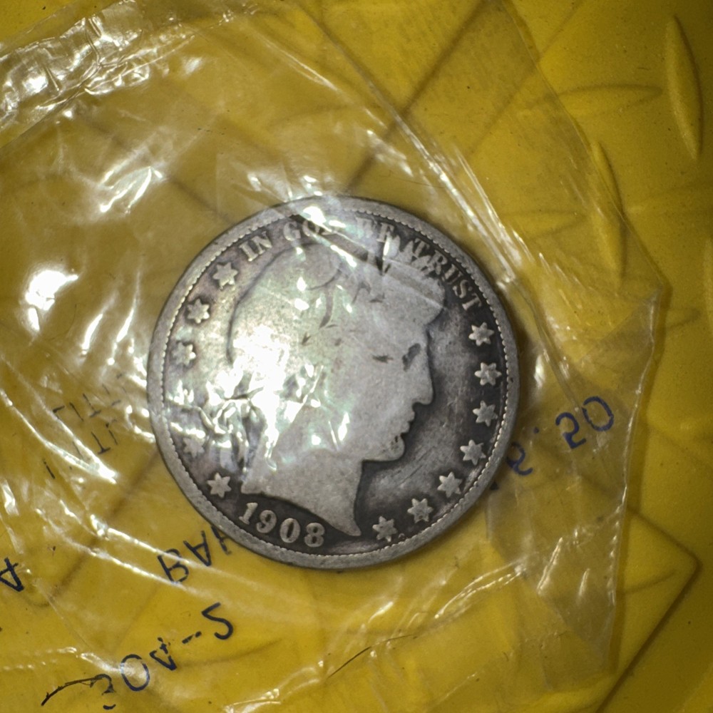 1908 D Barber Liberty Head Half Dollar Good 90% Silver