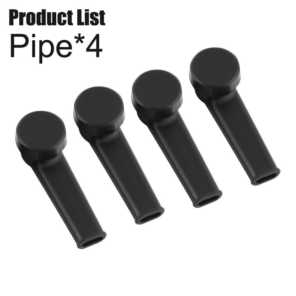 Silicone Pipe 4” with Cap and Stainless Steel Filter Black Replaceable 4PCS