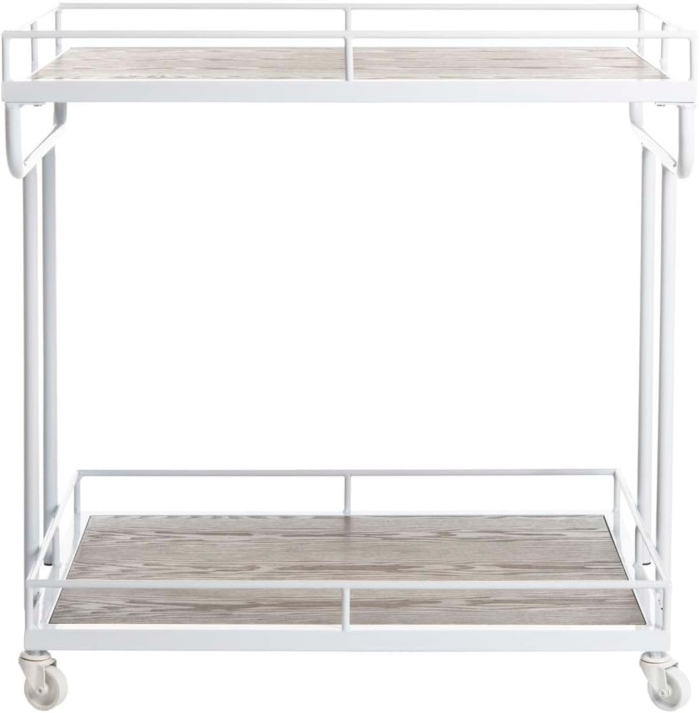 Dawson Bar Cart, Rustic Oak/White