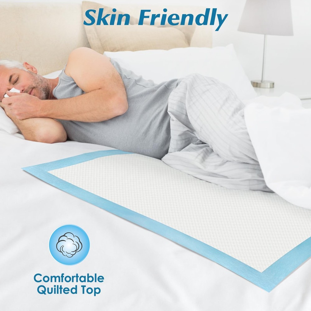 100 Count 22” x 22” Super Absorbency Disposable Underpads, Leakproof Quick Dr...