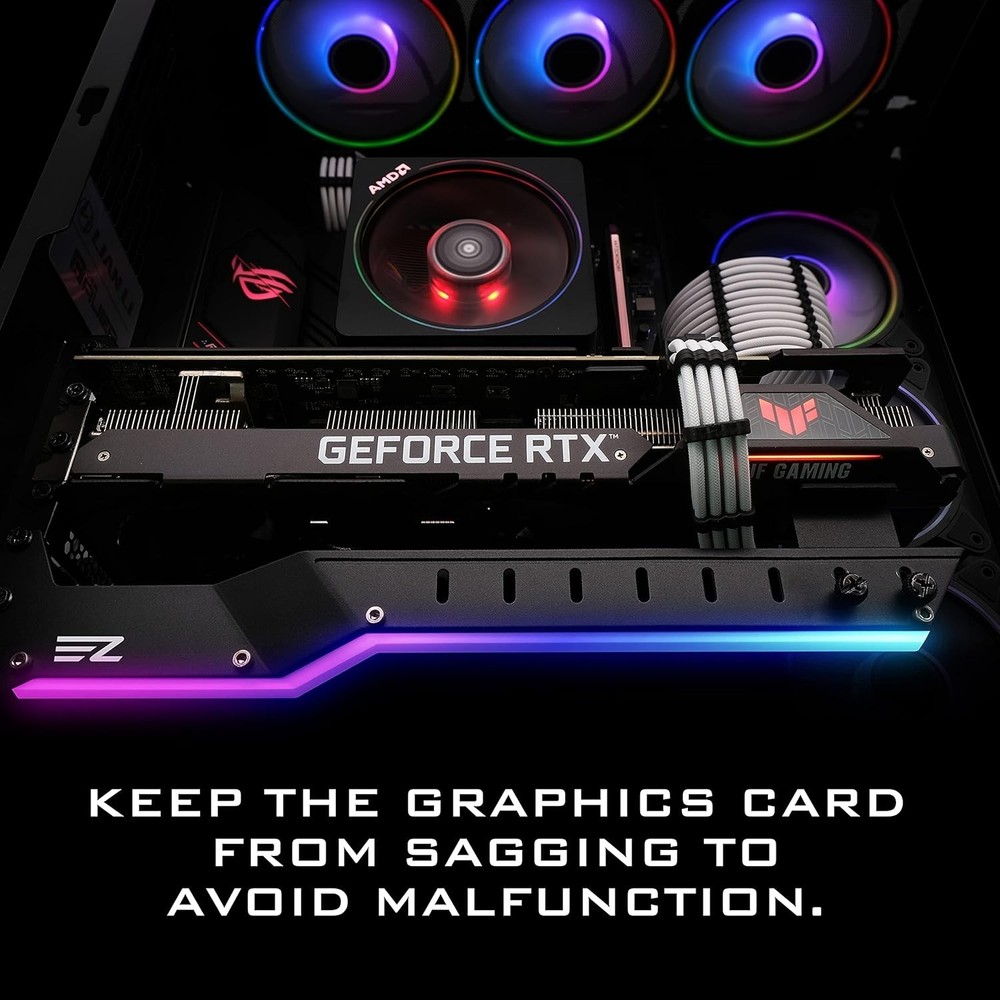 Robust GPU Support Bracket with 5V ARGB Lighting for NVIDIA RTX 3000 Series