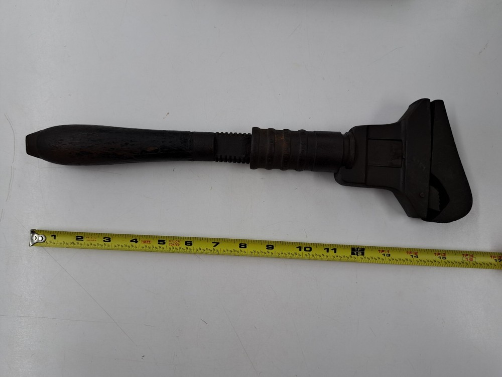 Antique Bemis And Call Adjustable Monkey Wrench Pipe Wrench. Good Usable...