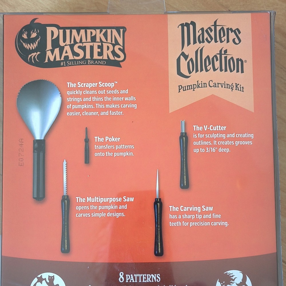 Pumpkin Masters Pumpkin Carving Kit Premium Durable Tools 8 Patterns