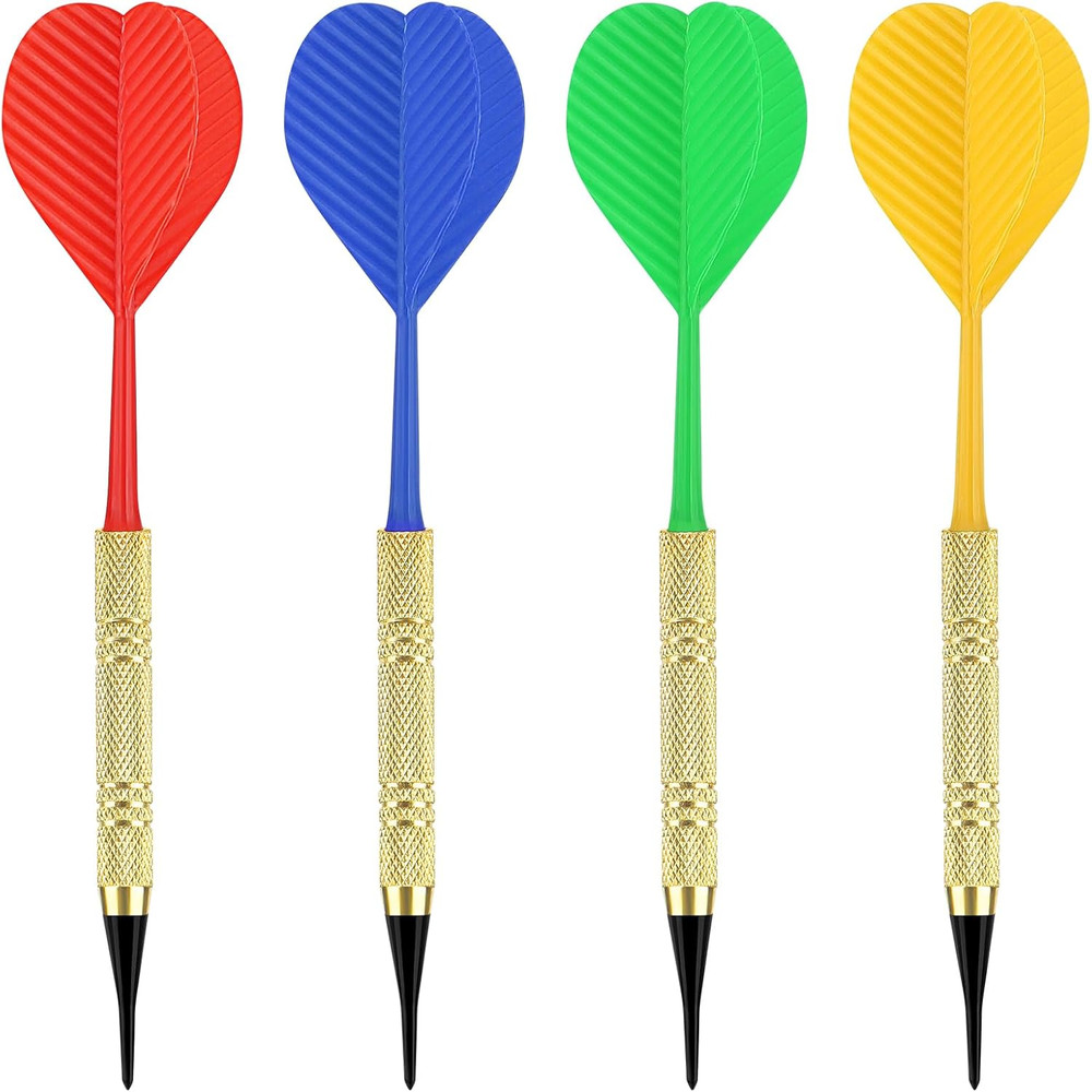 Soft Tip Darts Set, 16 Darts with 100 Black 2BA Replacement Tips