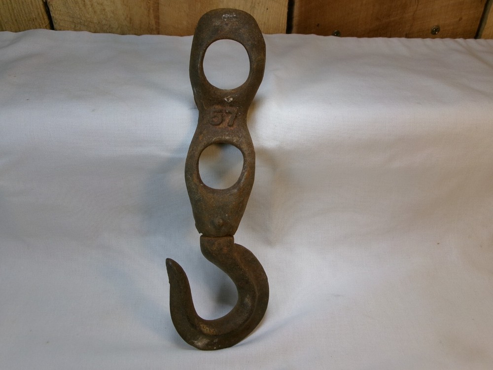 Antique Double Eye Swivel Barn Trolley Hook 57