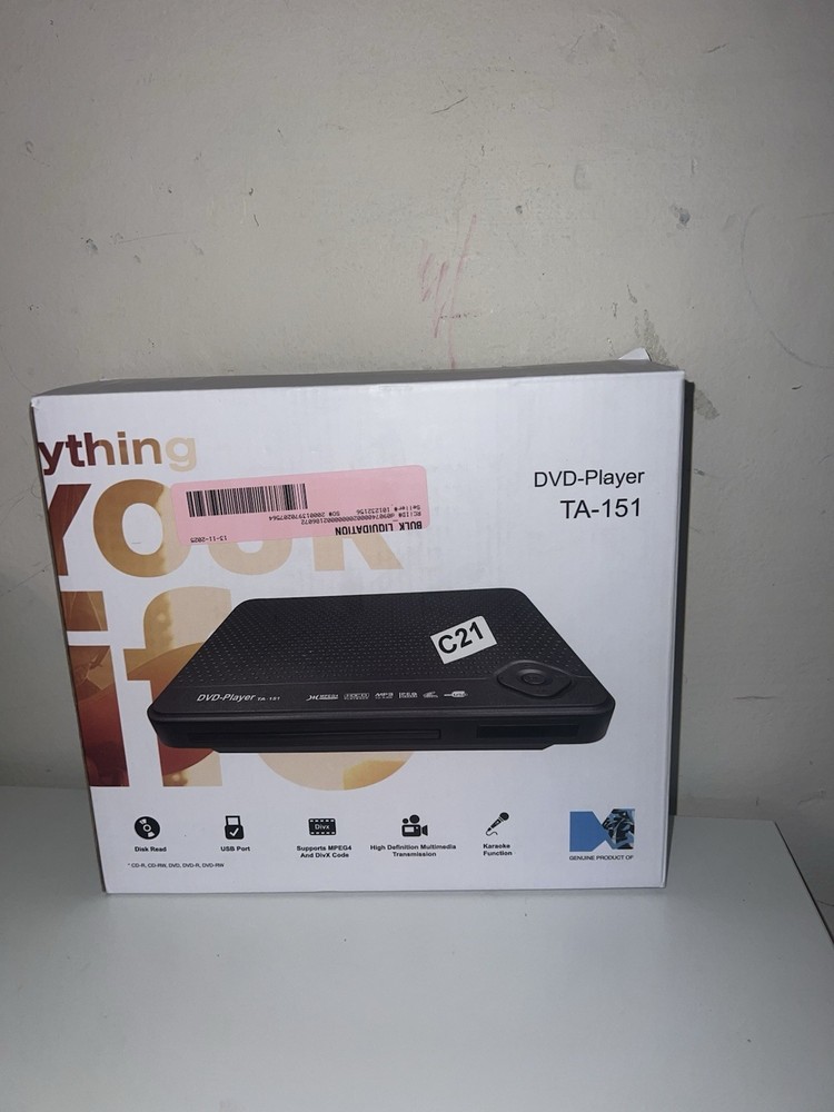 DVD Player TA-151 Disk Read, USB Port, … Open Box