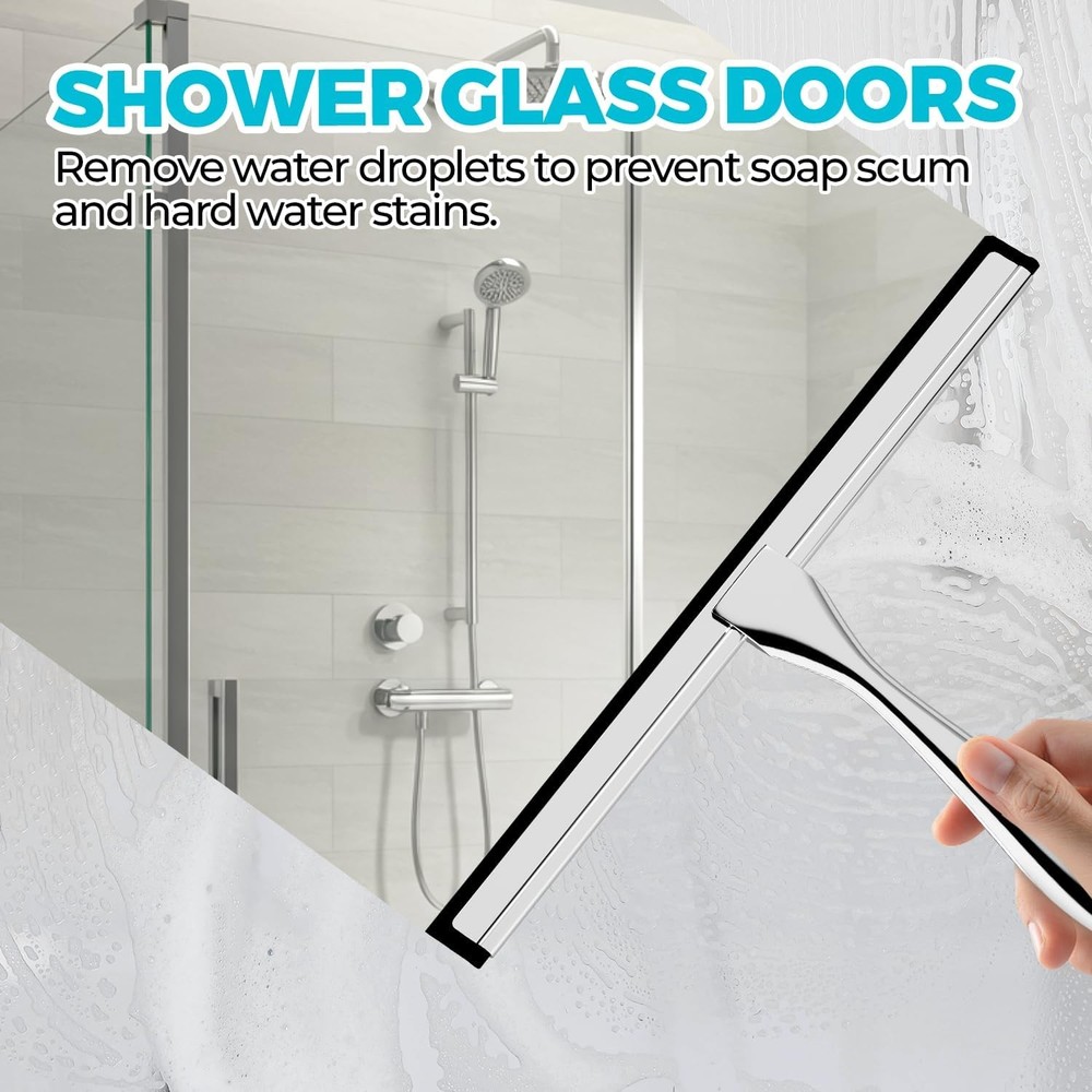 12-Inch All-Purpose Shower Squeegee, Silver