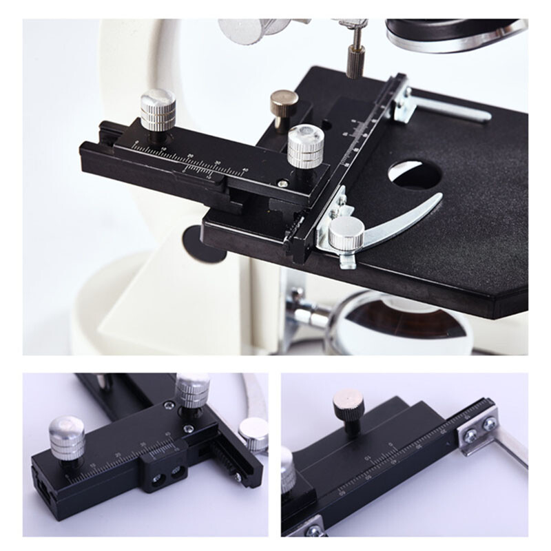 Biological Microscope Attachable Mechanical Stage X-Y Moveable Stage with Scale