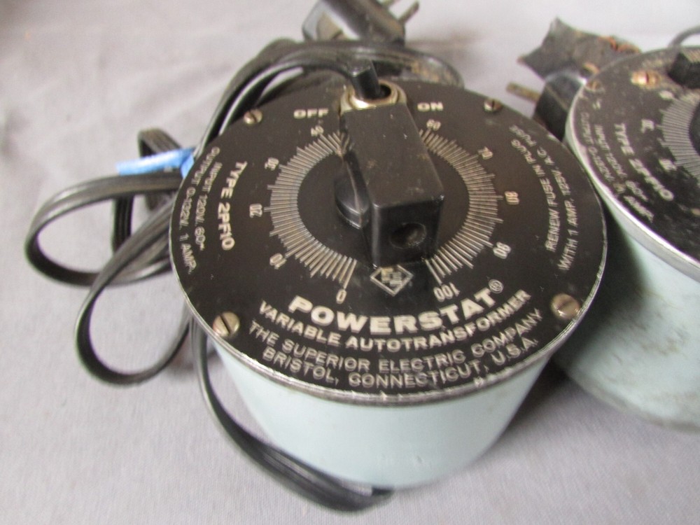 (2) Powerstat Variable Autotransformer Imput 120v output 0-132v UNTESTED e