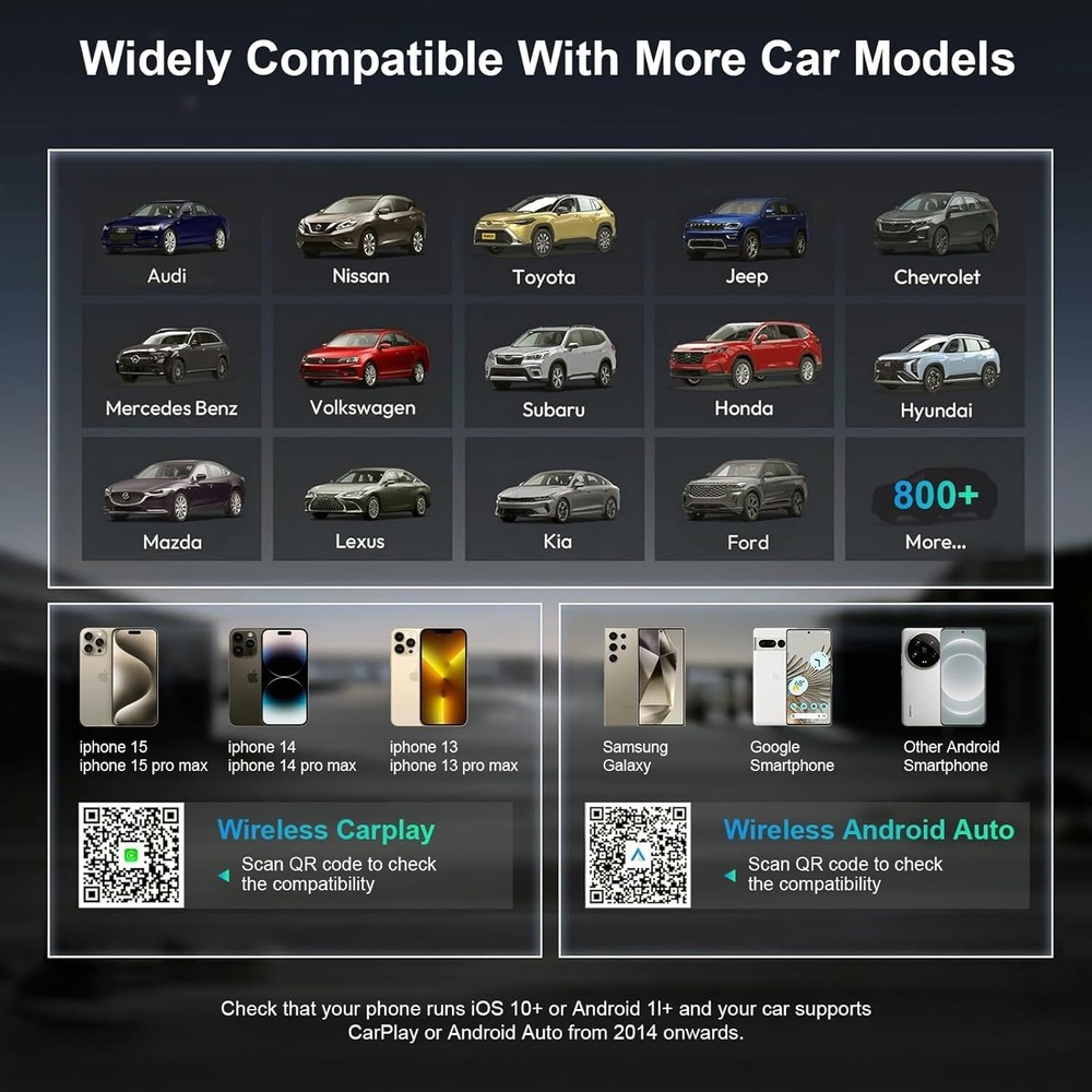 Wireless carplay Adapter Compatible With iPhone / Android, carplay Adapter