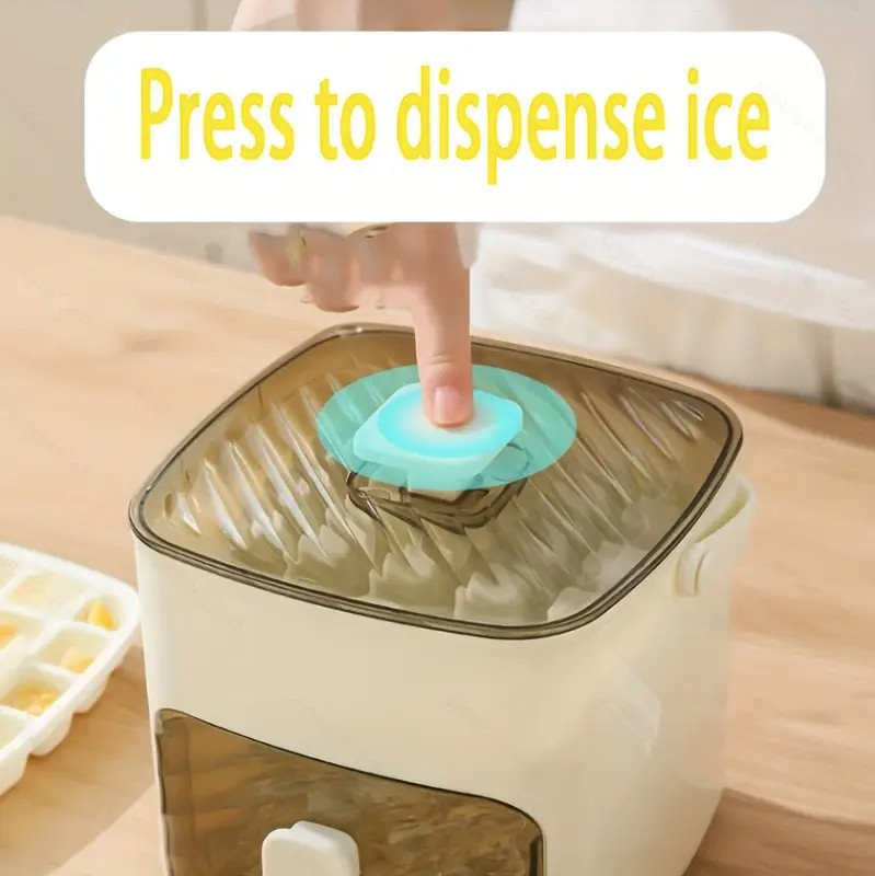 Large 48 Grid Ice Cube Maker - Easy Press Lid - Plastic Storage Tray