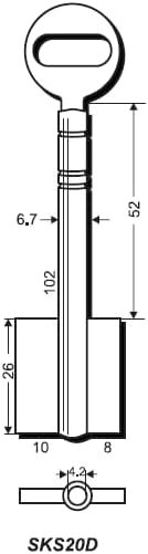 SKS20D Canas/Safe Key blank