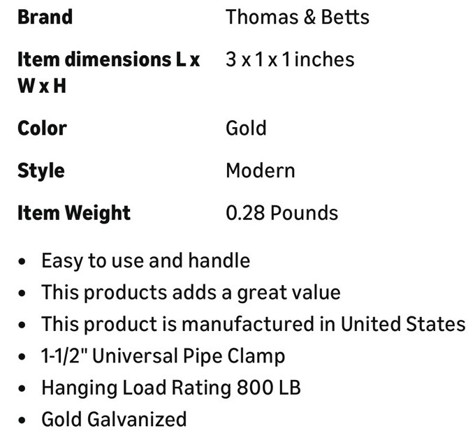 1 1/2” Pipe Clamp