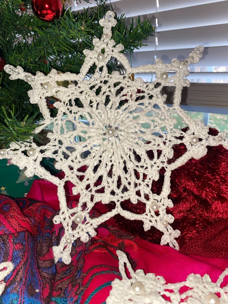 Handmade crochet snowflake